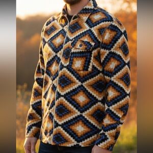 VTG 1946 Men's Geometric Pattern Shirt Size XL